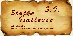Stojka Isailović vizit kartica
